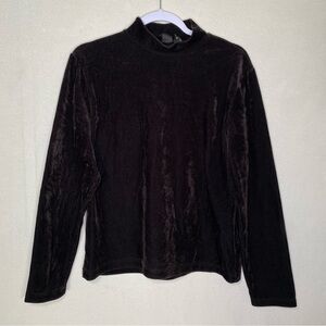 Riveted by Lee Black Cable Knit Sweater Mock Neck Y2K Size Large Women Goth Punk